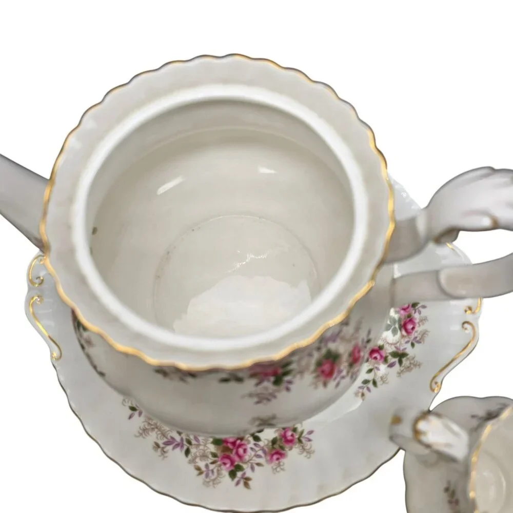 Vintage Royal Albert Tea Set Floral Lavender Rose Gold-Plated Spoons VL4021